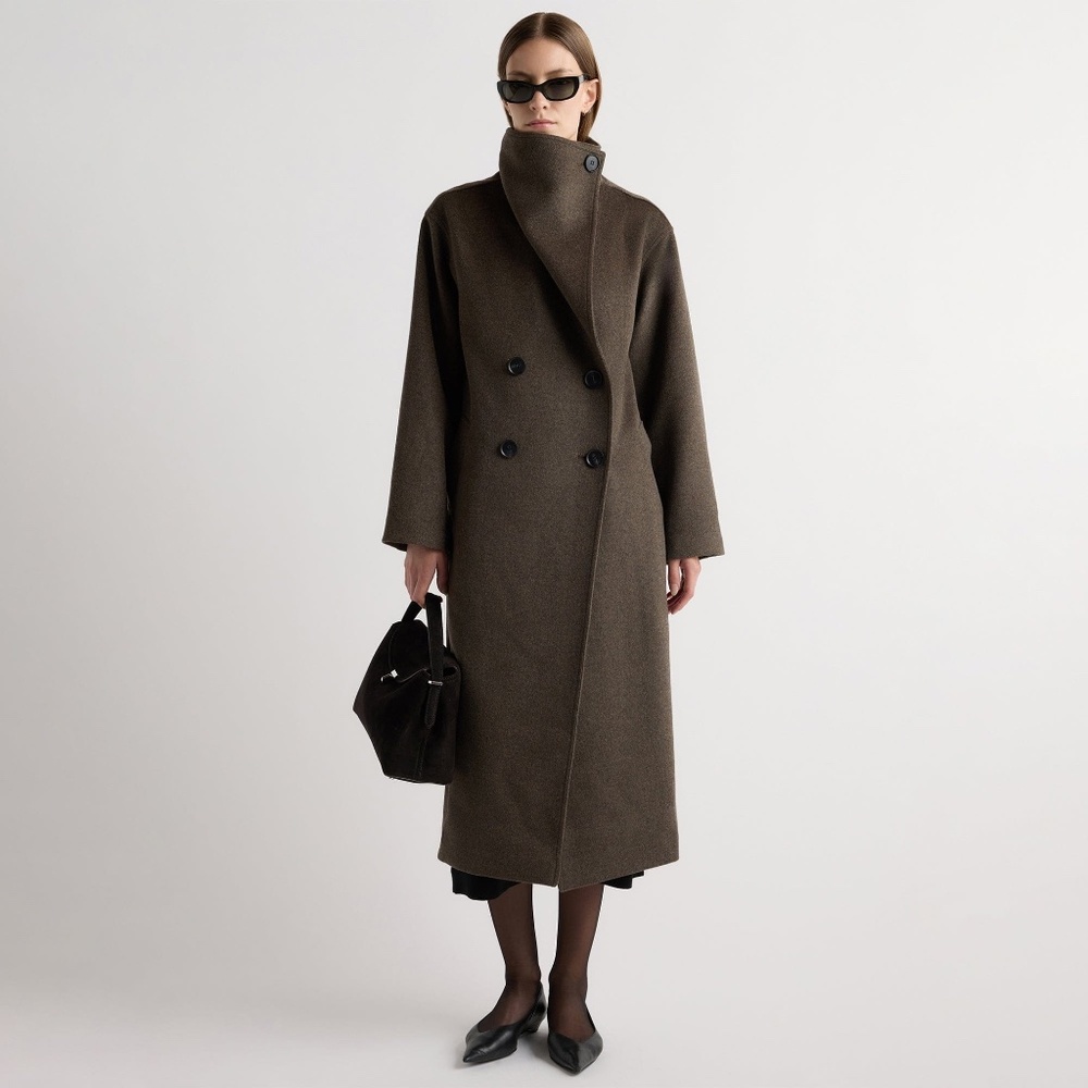 Modern Citizen Zephra Wool-Blend Collared Maxi Coat Size XSMaitake / XS